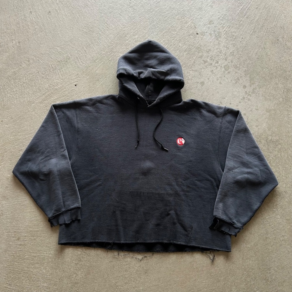 Vintage Eikenhout Roofing Sweatshirt Size XL Cropped Faded Black Hoodie Thrashed